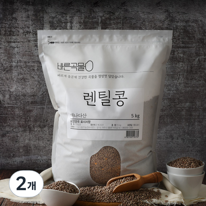 바른곡물 렌틸콩, 5kg, 2개 대표 이미지 - 렌틸콩 추천