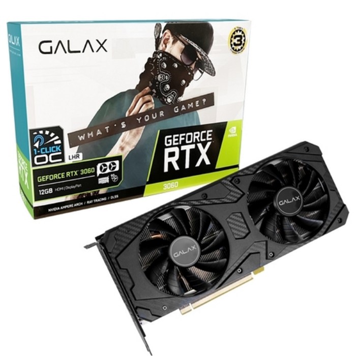 갤럭시 지포스 그래픽카드 RTX 3060 D6 12GB LHR 대표 이미지 - 딥러닝 GPU 추천