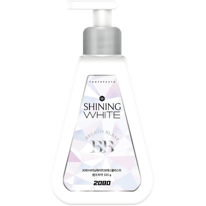 2080 샤이닝 화이트 BB 펌프 치약, 325g, 1개 대표 이미지 - 펌프치약 추천