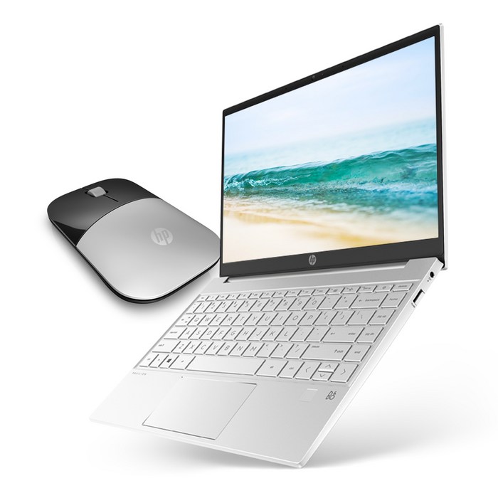 HP 2021 노트북 13.3 + 마우스, Ceramic White + Natural Silver(노트북), 랜덤발송(마우스), HP Pavilion 13-bb3501TU, 코어i3, 256GB, 8GB, WIN10 Pro 대표 이미지 - HP 파빌리온 추천