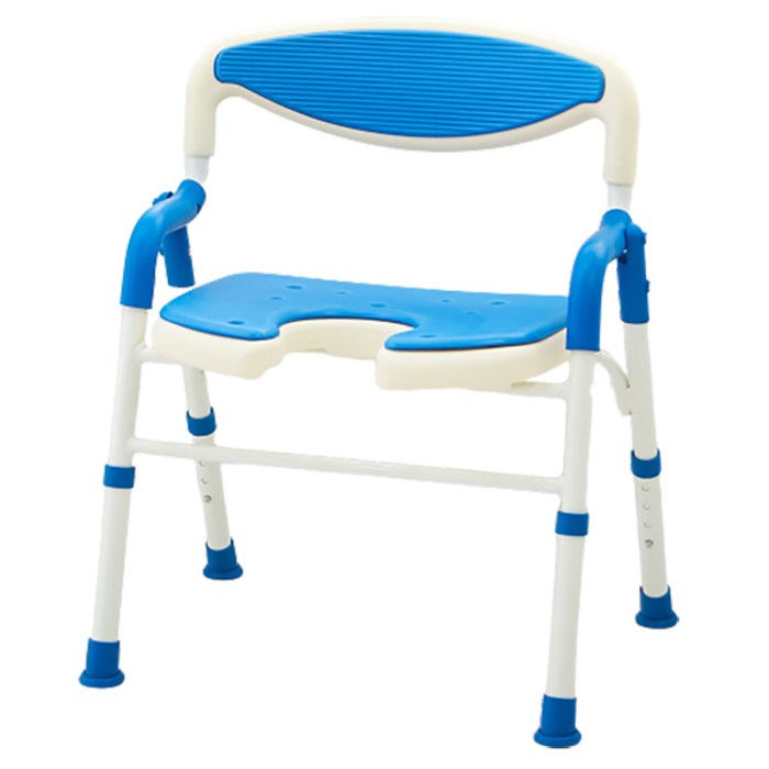 환자용 U자형 접이식 목욕의자 MK-185B, 블루, 1개 대표 이미지 - 목욕탕 의자 추천