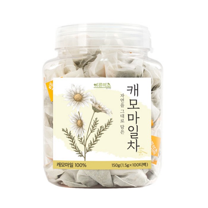 바른약초 캐모마일 삼각티백, 100개, 1.5g 대표 이미지 - 차 음료 추천