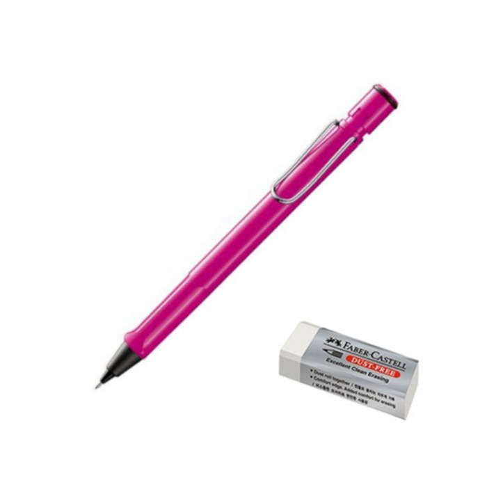 LAMY 사파리 샤프 핑크 + 파버카스텔 지우개 세트, 1세트, 0.5mm 대표 이미지 - 필기감 좋은 샤프 추천