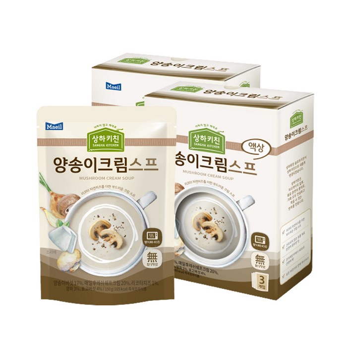 매일유업 상하키친 양송이크림스프 3p, 450g, 2개 대표 이미지 - 양송이 스프 추천