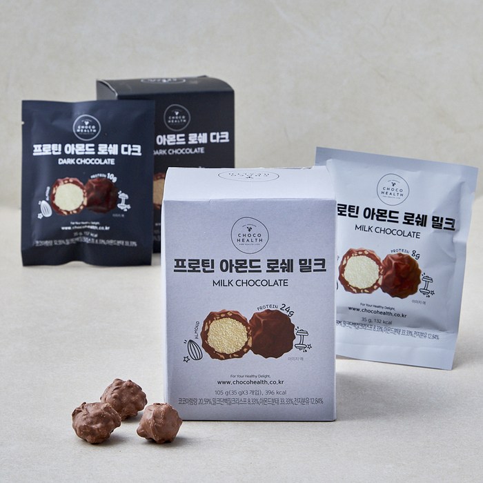 초코헬스 프로틴 아몬드 로쉐 210g x 2종 세트, 1세트 대표 이미지 - 프로틴 간식 추천
