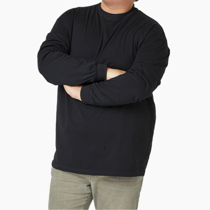 모띠마마 남여공용 빅사이즈 국내생산 시보리 라운드 긴팔 티셔츠