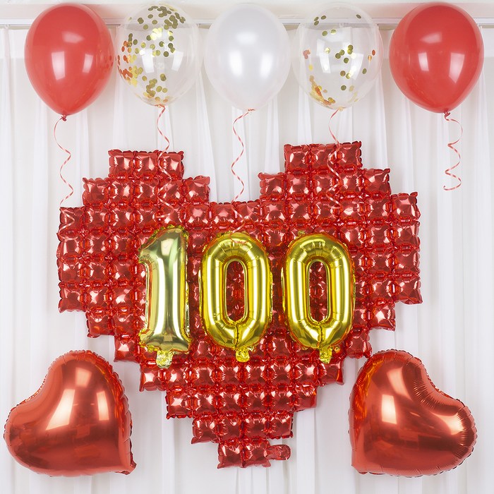 올댓파티 기념일 파티풍선 100일 세트, 혼합색상, 1세트 올댓파티 기념일 파티풍선 100일 세트, 혼합색상, 1세트