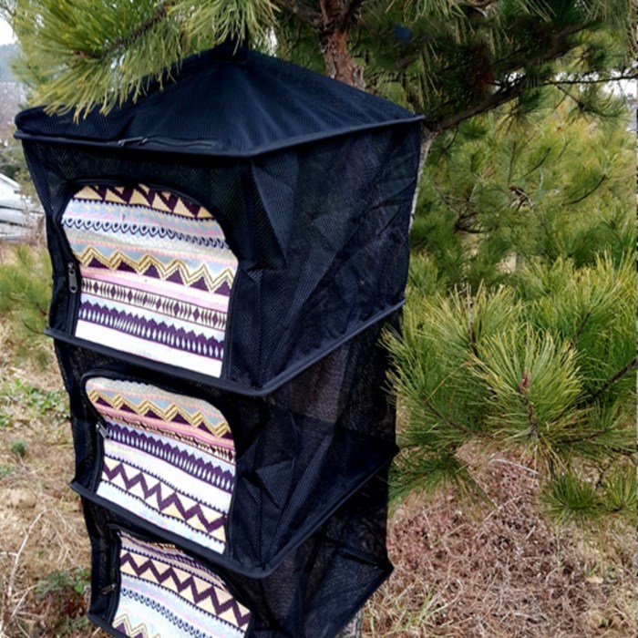 쿨맨 다용도 캠핑 식기건조망, 블랙 -패턴형, 1개 대표 이미지 - 건조망 추천