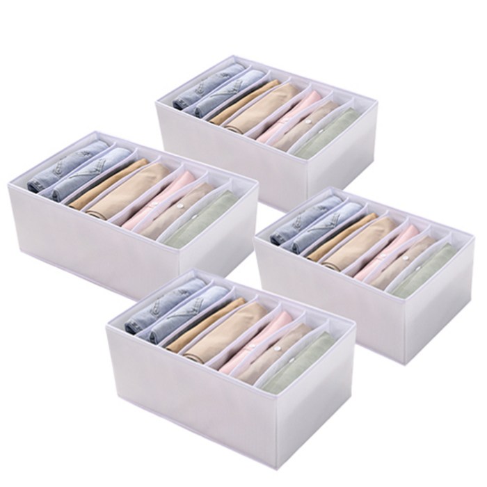 디오셀 pvc 탄탄 칸칸이 통풍 옷장 정리함, 화이트, 4개 대표 이미지 - 오거나이저 추천