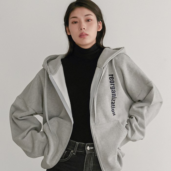 리올그 COLUMN LOGO HOOD ZIP UP 대표 이미지 - 리올그 후드 추천