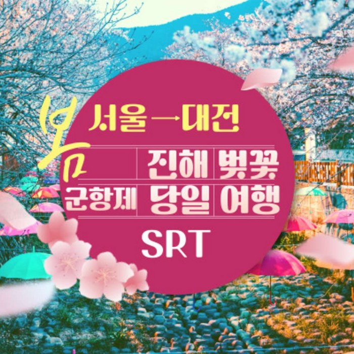 [봄꽃여행] SRT - 환상의 진해벚꽃 & 군항제 여행 (당일) - 왕복 대전역 대표 이미지 - 벚꽃 명소 추천