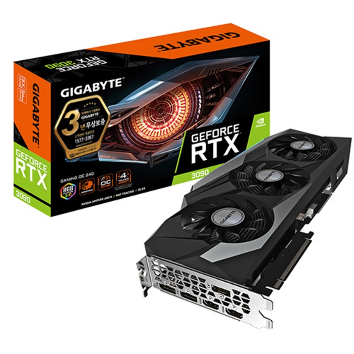 기가바이트 제이씨현 지포스 RTX 3090 Gaming OC D6X 24GB 그래픽카드 대표 이미지 - RTX 30 시리즈 제품 추천