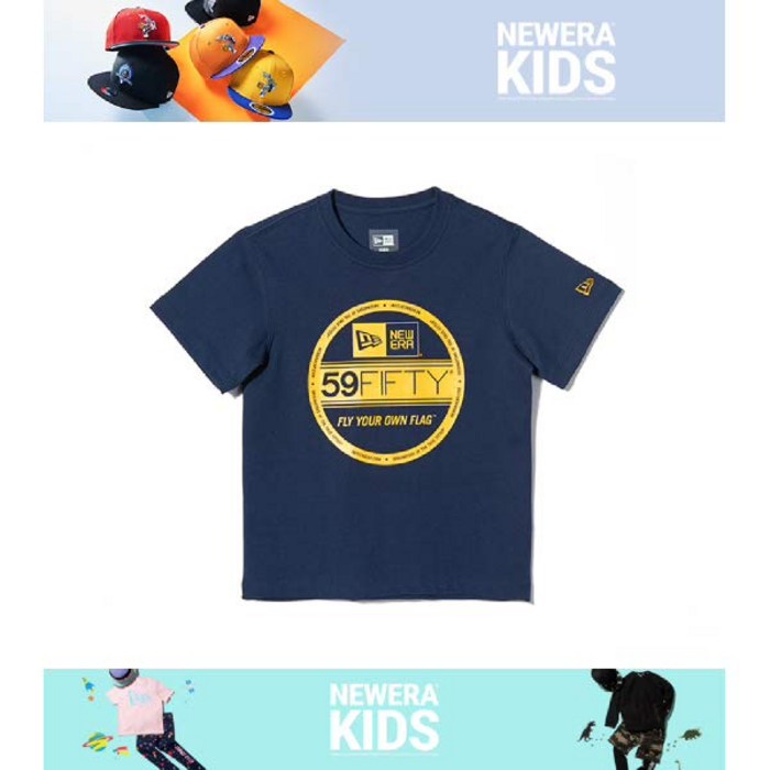 [현대백화점]뉴에라 키즈 (11831602 ) 바이저 스티커 반팔 티셔츠 네이비(KIDS NE VISOR STICKER T-SHIRTS