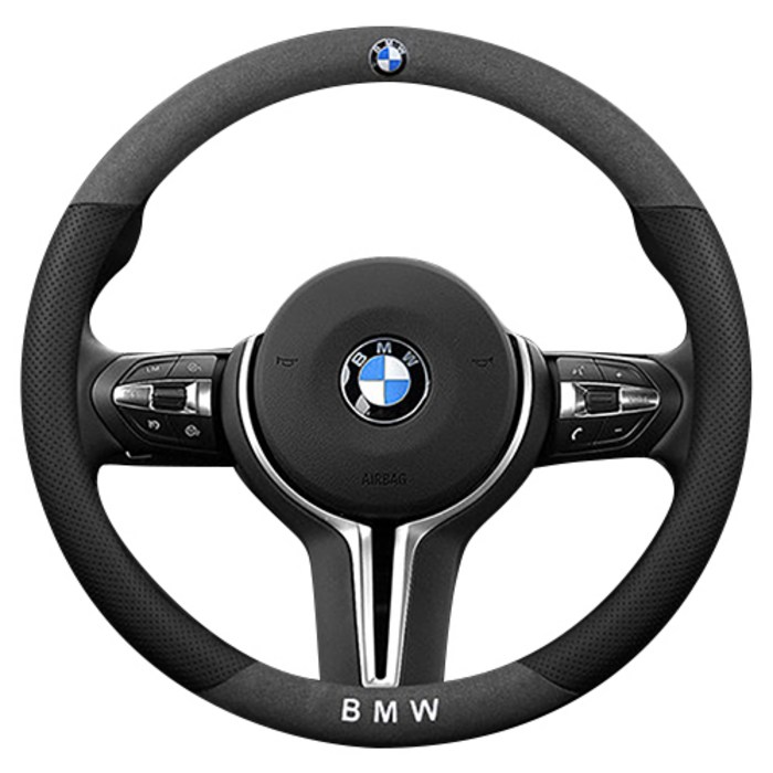 bmw 차량용 알칸타라 핸들커버 자동차 m로고 x1 x2 x3 x4 x5 x6 x7 528i 520d, 시즌3핸들커버, M 로고, 레드 대표 이미지 - BMW 핸들커버 추천