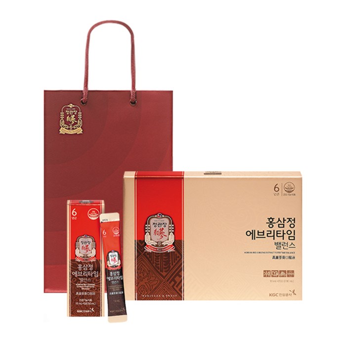 정관장 홍삼정 에브리타임 밸런스 + 쇼핑백, 10ml, 20포 대표 이미지