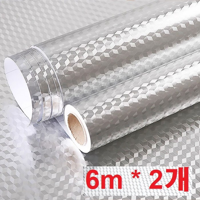 초이스잇 접착식 방수 기름때 오염 방지 주방 알루미늄 시트지 6m x 40cm