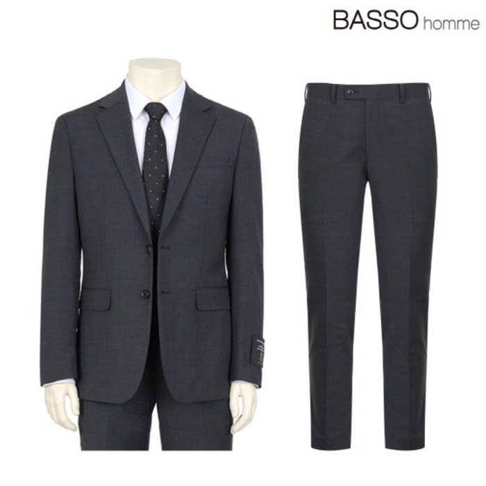 바쏘옴므 울 블렌디드 슬림핏 쿨맥스 정장 세트 WSX2JT26AWSX2PT26ADH872786
