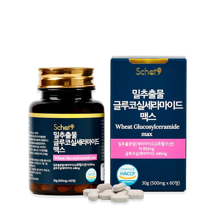 스캇나인 밀추출물 분말 글루코실 세라마이드 티크 글루타치온 60정, 30g, 1통 대표 이미지 - 피부 영양제 추천