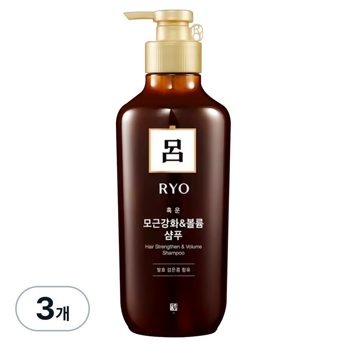 려 흑운 모근강화 볼륨케어 샴푸, 500ml, 3개