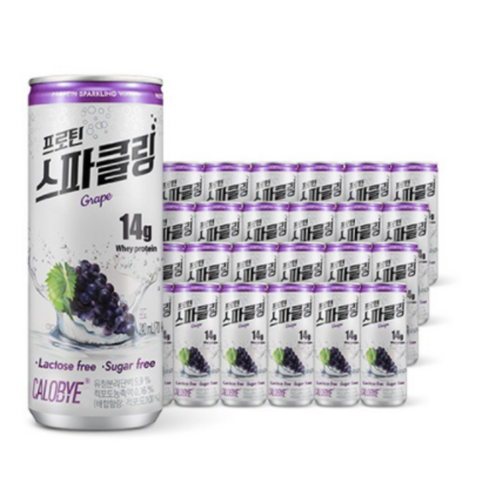 칼로바이 프로틴 무설탕 스파클링 포도맛, 51개, 240ml 대표 이미지 - 칼로바이 스파클링 추천