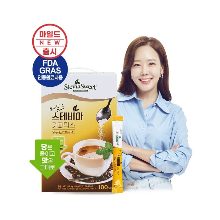 [펄세스] 마일드 스테비아 커피믹스 100T 대표 이미지 - 돌체라떼 추천