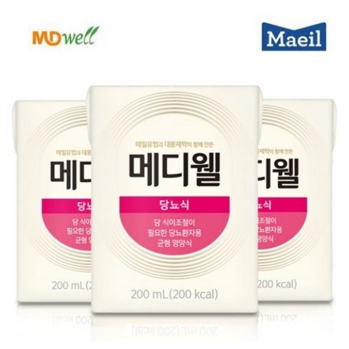 메디웰 환자 영양식 당뇨식, 24개, 200ml 대표 이미지 - 당뇨식 추천