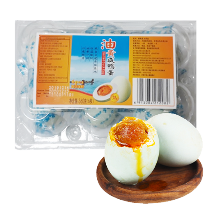 홍홍 중국식품 염장 오리알 야단 찐오리알 유황 6개입 중국오리알, 1팩, 360g 대표 이미지 - 중국 당면 추천