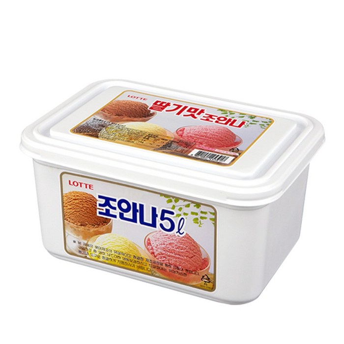 롯데제과 조안나 아이스크림 딸기, 5L, 1통 대표 이미지 - 딸기 아이스크림 추천