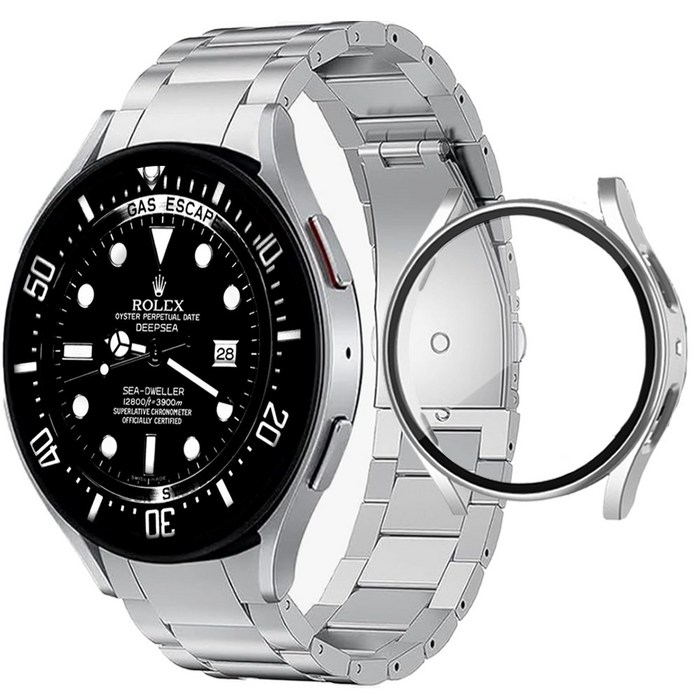 아이비온 갤럭시워치 원버튼 메탈 스트랩 40 44 mm  풀커버 케이스 세트