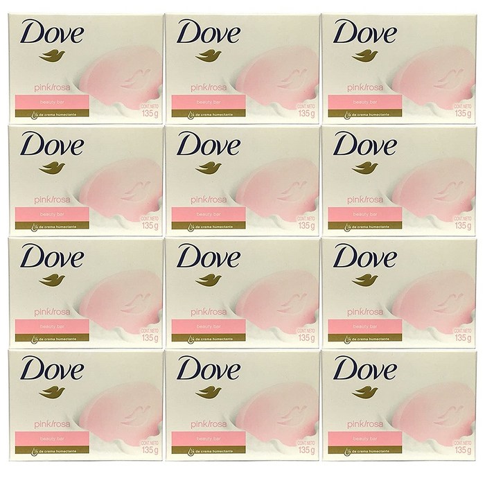 도브 뷰티바 핑크 로사 비누 미국산 135g 12팩 Dove Beauty Bar Pink Soap 4.75 Oz 12 Pack