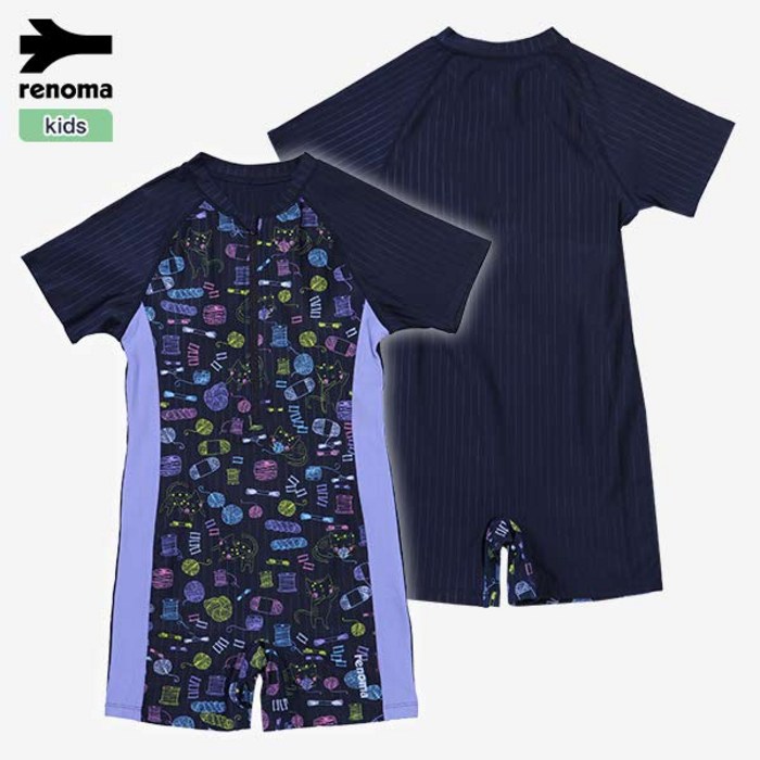 [현대백화점]레노마수영복 (GS20882) 여아동 아쿠아핏 하프집업 유니타드수영복