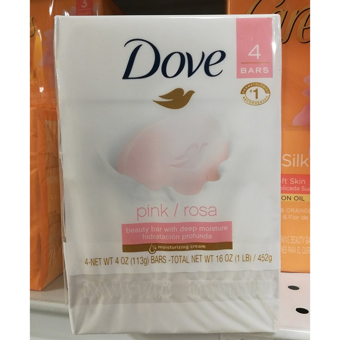 Dove Pink Rosa beauty soap bar 4oz 4개입 4팩