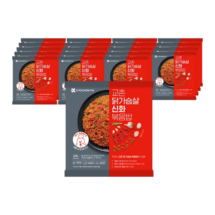 [교촌] [당일출고] 시그니처 닭가슴살 신화 볶음밥 230g 20팩, 단품 대표 이미지 - 교촌 치킨 추천