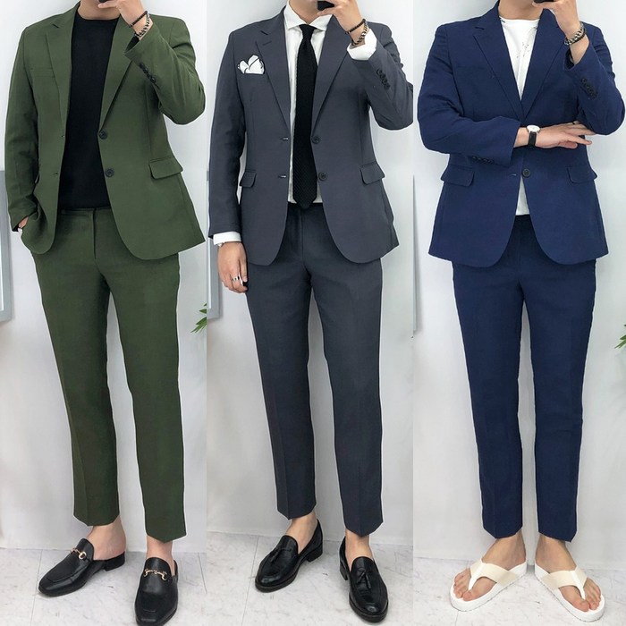 베로핏 빅사이즈 남자 9컬러 여름 썸머 캐주얼 린넨 수트 대표 이미지 - 여름 수트 추천