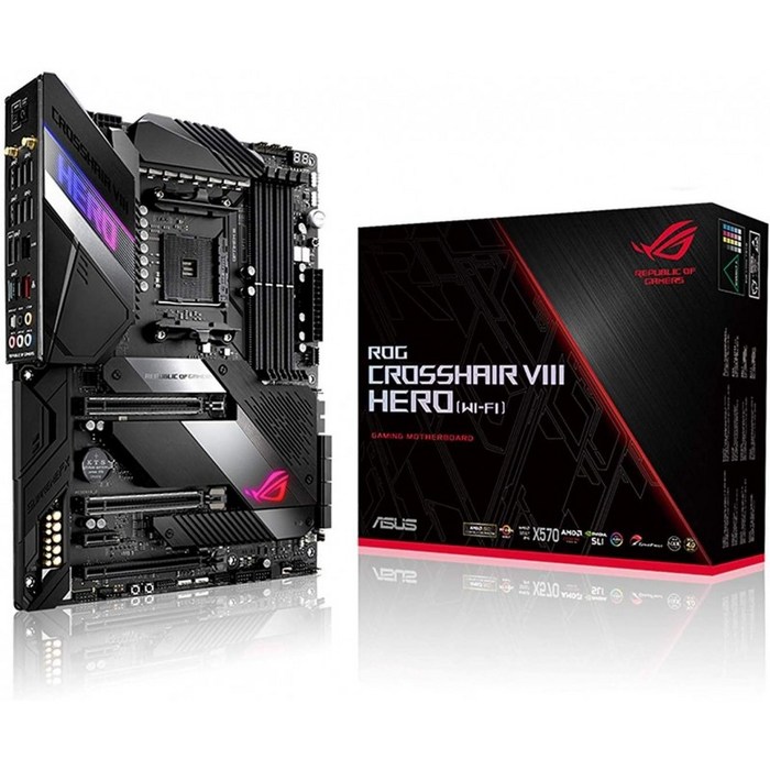 독일배송 아수스 ROG 크로스 헤어 VIII 영웅 (Wi-Fi) 게이밍 마더 보드 소켓 AM4 (Ryzen 3000 호환 ATX-, 단일옵션 대표 이미지 - 라이젠 CPU 추천