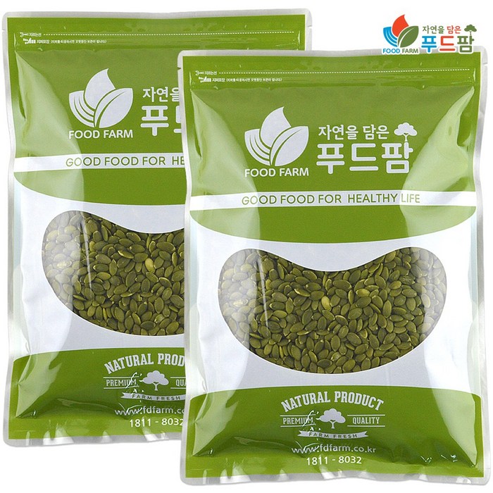 호박씨 특A급 2kg (1kg+1kg) 햇 깐호박씨 탈각호박씨, 2팩, 1kg(킬로그램) 대표 이미지 - 해바라기씨 추천