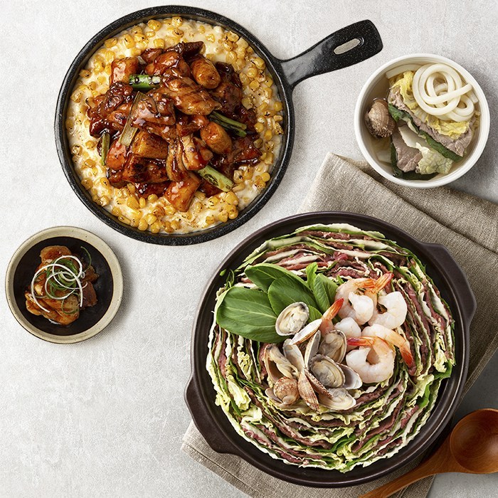 애슐리 해산물 밀푀유나베+콘치즈 바비큐 치킨 (총 4인분) 홈파티 밀키트 대표 이미지 - 밀푀유나베 밀키트 추천
