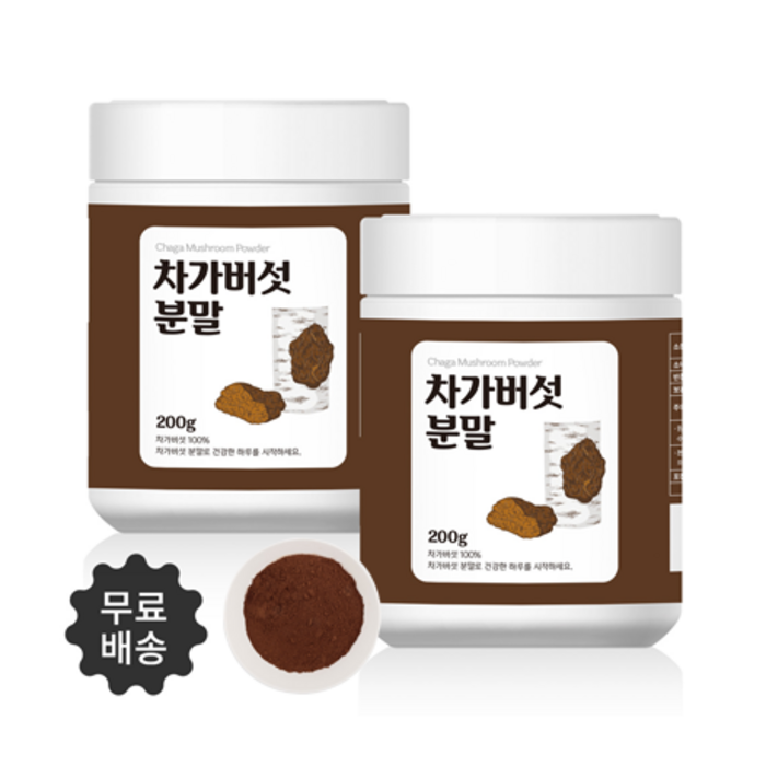 순수 100% 러시아 차가버섯 추출 분말 가루 효능 200g 1+1 대표 이미지 - 러시아 차가버섯 분말 추천