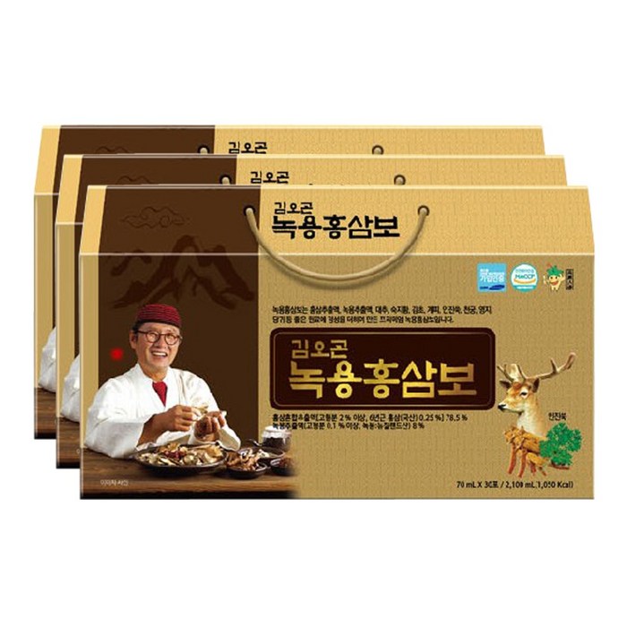 김오곤 녹용 6년근 홍삼보 70ml x 90p + 천삼 침향단 3.75g x 10p 세트, 3개월(90포)+침향단10환 대표 이미지 - 6년근 홍삼 추천