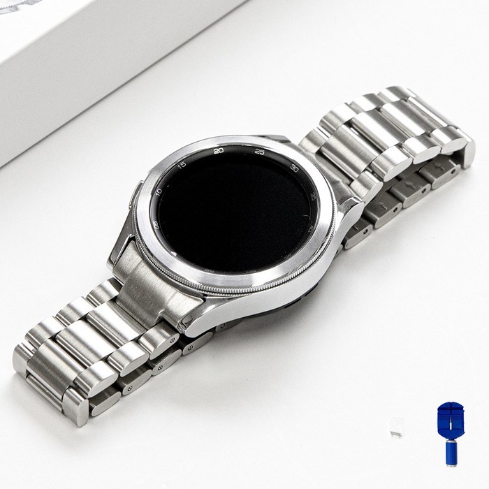 고고플랜 갤럭시 워치 5 4 프로 클래식 메탈 스트랩 밴드 시계줄 40mm 42mm 44mm 46mm 호환 + 시계줄 조절 도구 대표 이미지 - 갤럭시워치 메탈 스트랩 추천