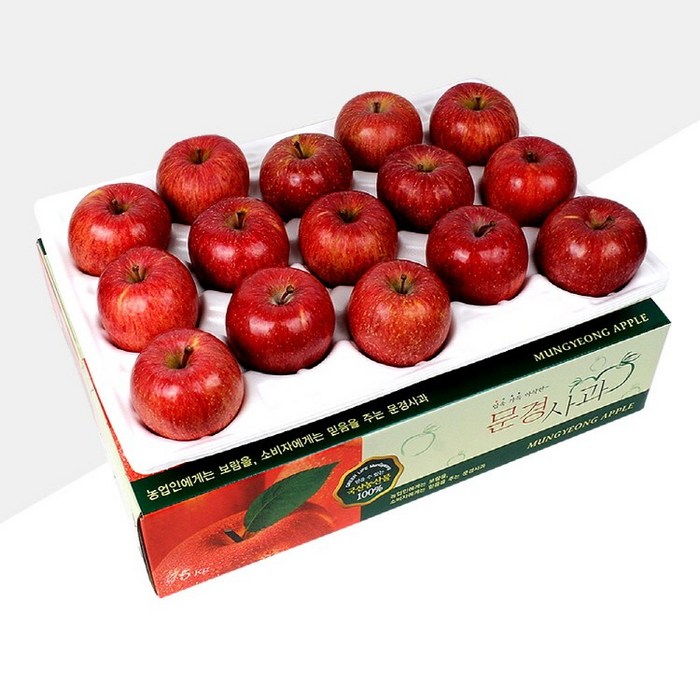 [명품농원] 당도선별 문경 사과 5kg 꿀 부사 선물세트, 1박스, 01. 명품농원 대과 5kg(14~16과)-선물용 대표 이미지 - 제수용 과일 추천