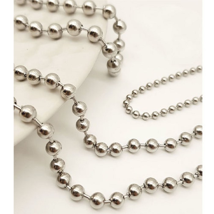 진샵 변색 알러지없는 써지컬스틸 군번줄 목걸이 1.5mm~8mm (60cm-100cm) 대표 이미지 - 은목걸이 추천