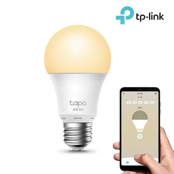 티피링크 스마트 Wi-Fi 조광 전구 Tapo L510E, [전구색] Tapo L510E, 1개 대표 이미지 - LED 전구 추천