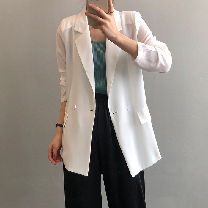 영메이 YM23124S 여성용 시원한 여름 데일리 오버핏 정장자켓 캐주얼자켓 대표 이미지 - 여자 여름 정장 추천