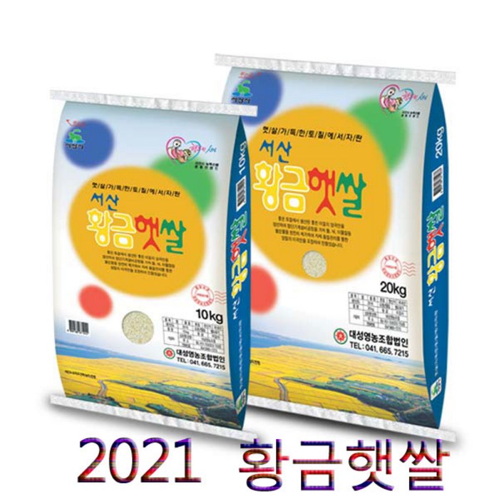 서산황금햇쌀, 1개, 2021 찹쌀섞인쌀 20kg 대표 이미지 - 당일도정 쌀 추천