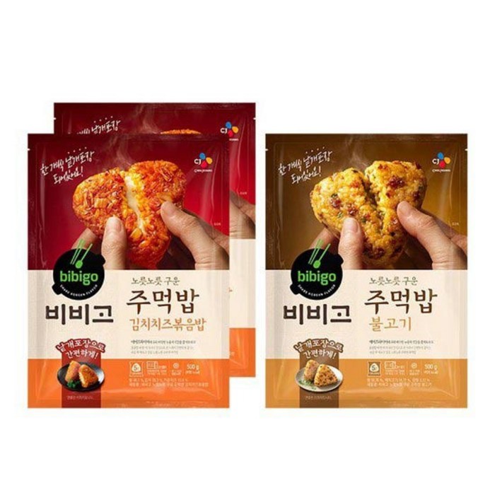 CJ 비비고 구워낸주먹밥 김치치즈볶음밥500gX2+불고기500g, 없음 대표 이미지 - 삼각김밥 추천