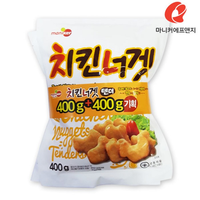 마니커에프앤지 치킨너겟텐더 400g+400g 기획세트, 400g, 1set 대표 이미지 - 마니커에프앤지 추천