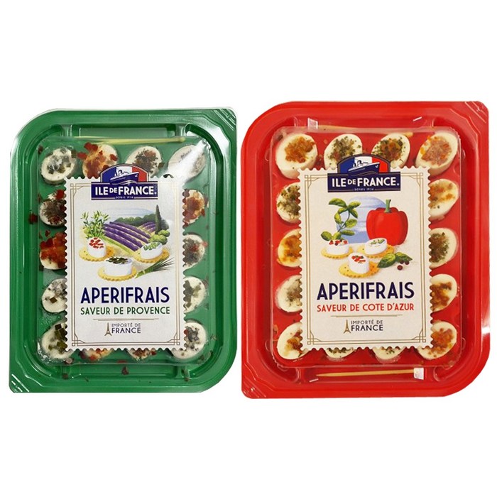 (아이스박스포장발송) 코스트코 일드프랑스 아페리프레 프로방스 코르다쥐르 치즈 100G * 2, 프로방스(초록색) 대표 이미지 - 샤퀴테리 추천