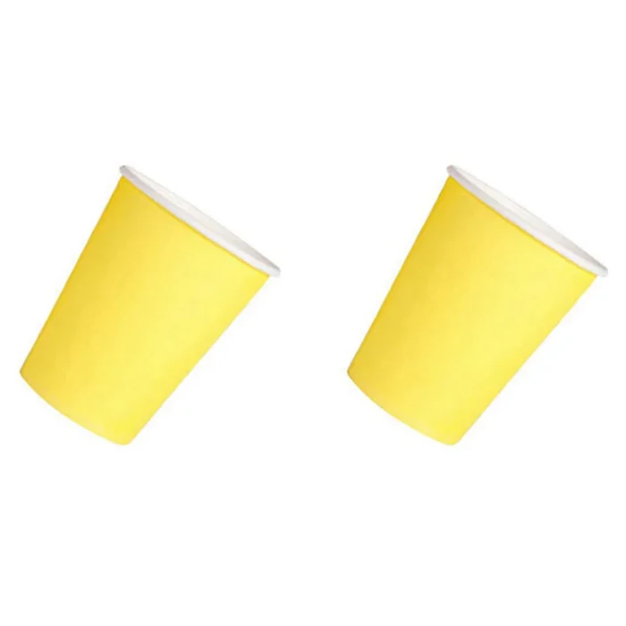 TFORU60 종이컵 9온스  단색 생일 파티 테이블웨어 케이터링노란색