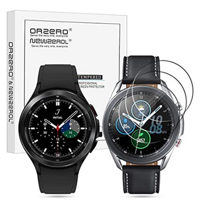 갤럭시워치4 클래식 46mm 액정보호필름 3개 C11 (3 Pack) Orzero Glass Screen Protector Compatible for, One Color_One Size, One Color 대표 이미지 - 갤럭시 워치4 클래식 필름 추천